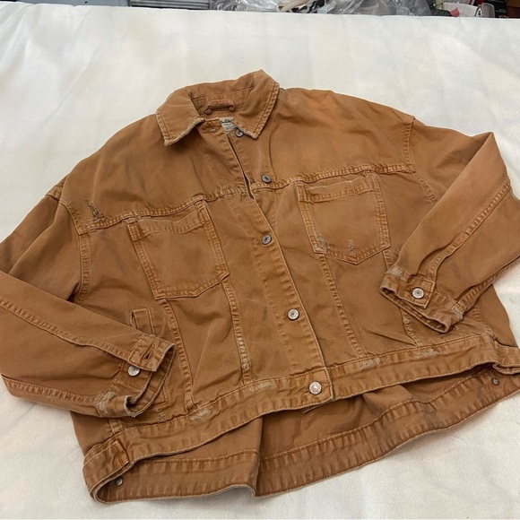 Free People We The Free Golden Nugget Opal Denim Jacket Size Small - Picture 8 of 14